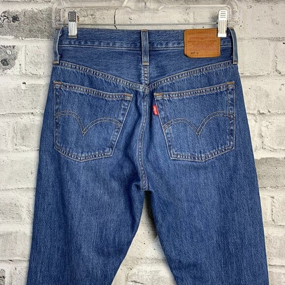 Levi's 501 Distressed Denim Straight Leg Jeans - Picture 6 of 12